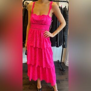 Elegant Pink Lace Dress